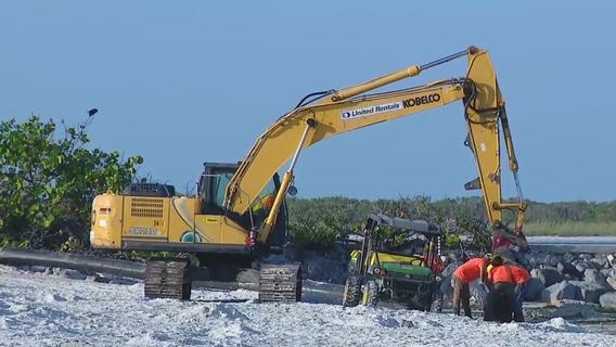 Beach nourishment project on Pass-A-Grille Beach