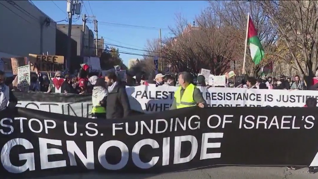 Pro-Palestinian protest in Chicago over Biden's visit