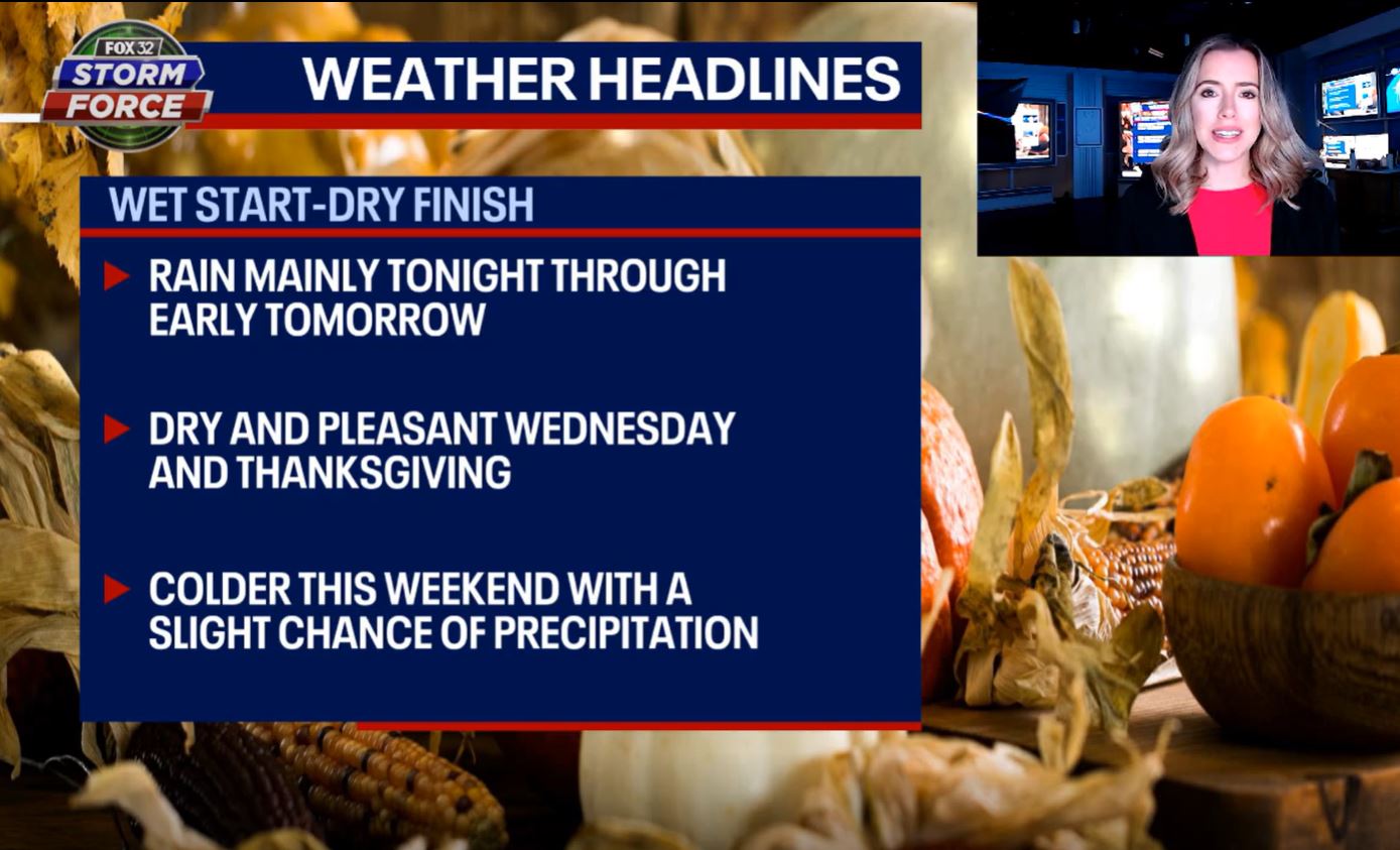 Chicago weather: Rain expected Monday night into Tuesday morning