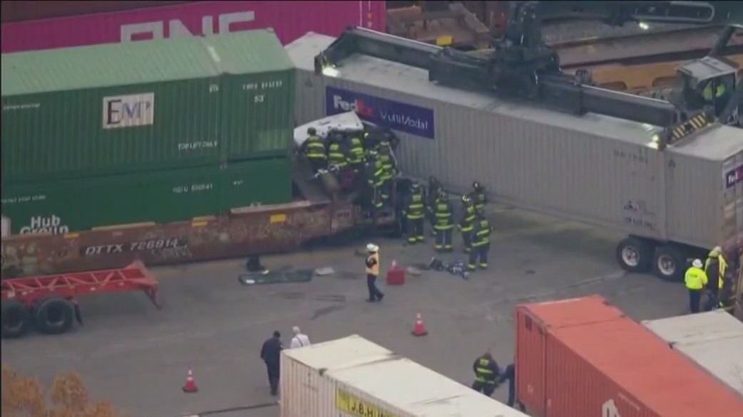 Semi driver killed in crash with freight train at South Side railyard