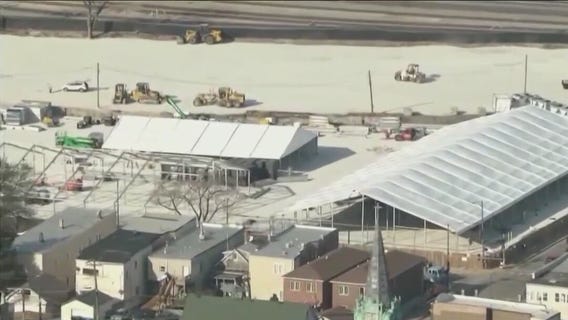 Migrant camp construction continues to move forward in Brighton Park
