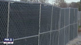 City crews block view of Chicago migrant site as construction gets underway