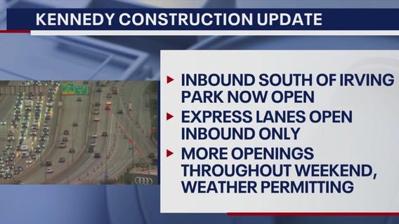 Chicago traffic: Kennedy, Edens expressways to fully reopen Sunday