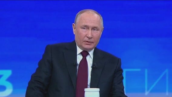 Russian President Vladimir Putin answers questions from media as war with Ukraine rages