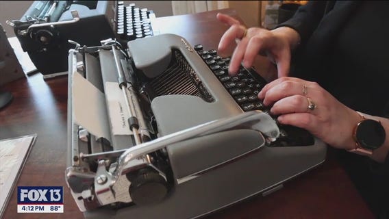 Custom typewriter poetry business in St. Petersburg creates personalized keepsakes