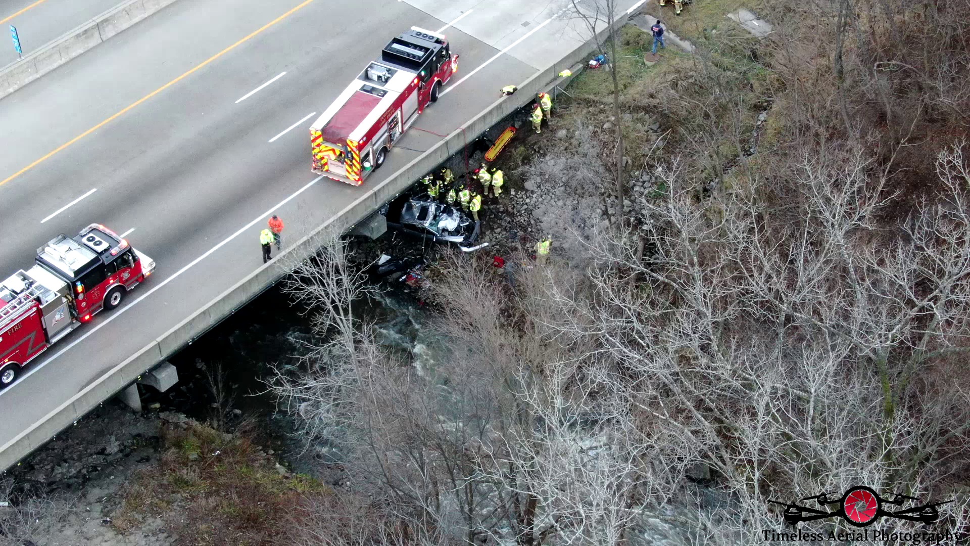 Man found trapped in crashed car off I-94 near Portage