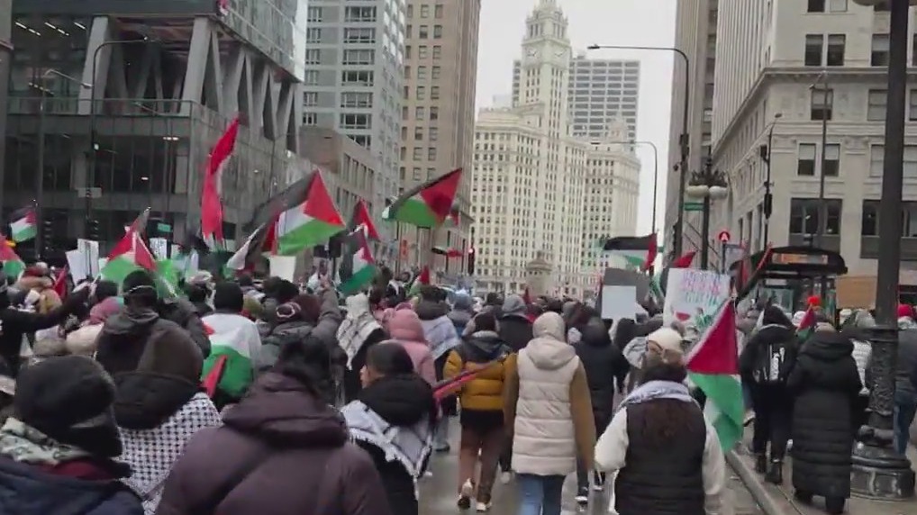 Pro-Palestine protest marches through downtown Chicago, shuts down I-90/I-94