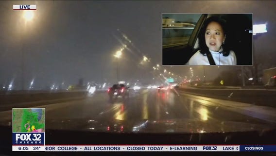 Monitoring conditions on Chicago-area roads during winter storm