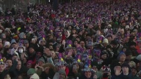 Tens of thousands gather in Times Square to ring in the new year