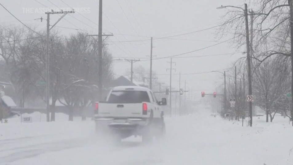 State of Iowa blanketed in snow and issued blizzard warning
