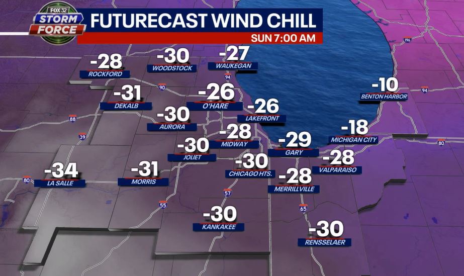 Brutal wind chills over the next several days in Chicago