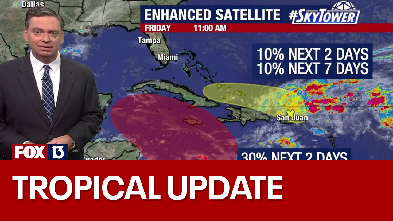 Tropical disturbance in Caribbean Sea sees increased chance of development
