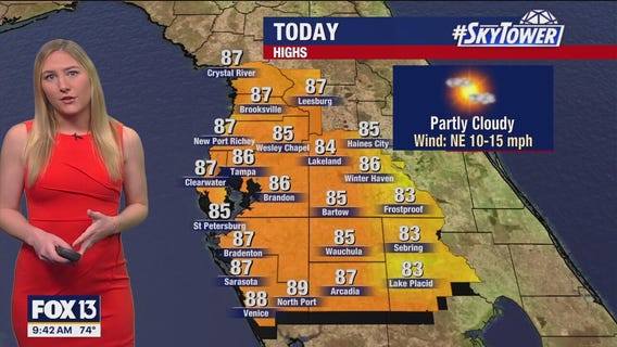 Tampa weather: Partly Cloudy Saturday