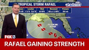 Tropical Storm Rafael approaching hurricane strength