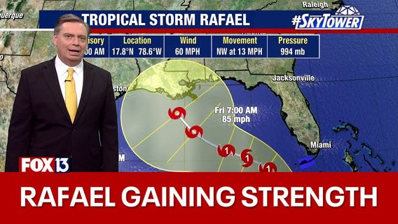 Tropical Storm Rafael approaching hurricane strength