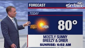 Tampa weather | Drier & cooler air moving in