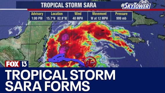 Tropical Storm Sara forms in the Caribbean