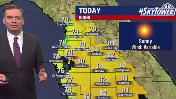 Tampa weather | Warmer & sunny Tuesday