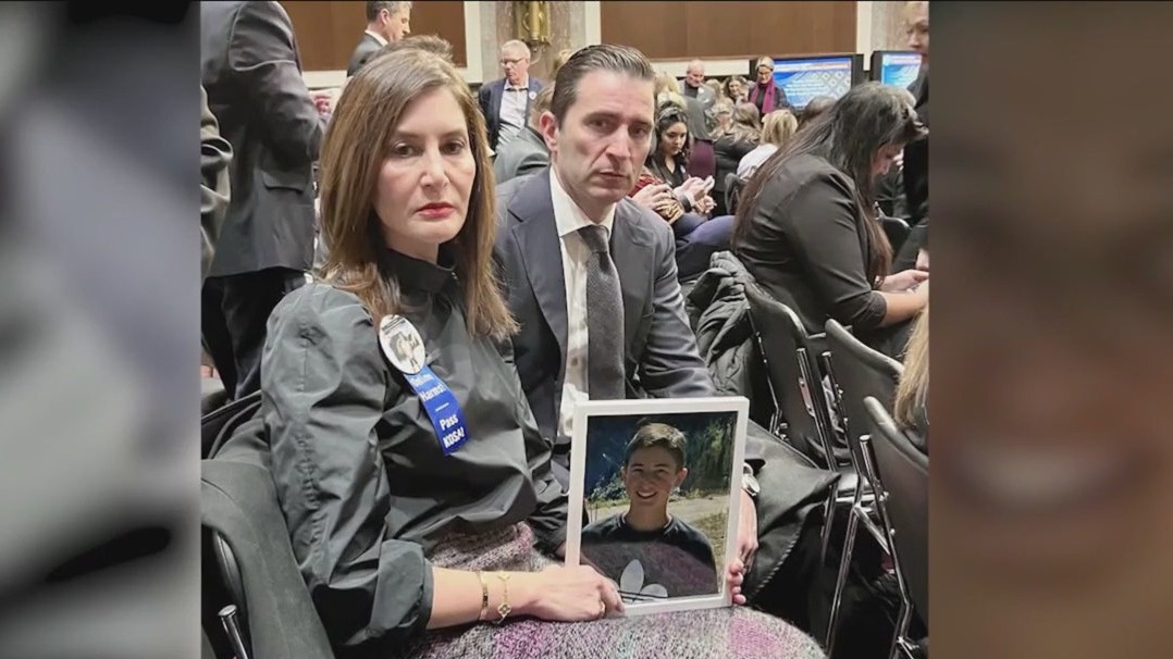 Parents who lost son to cyberbullying confront social media CEOS during child safety hearing