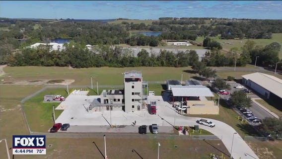 Bird's eye view of new fire training facility