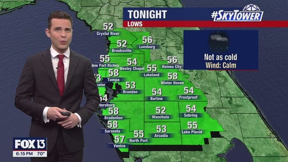 Tampa weather | Cool temperatures Sunday night