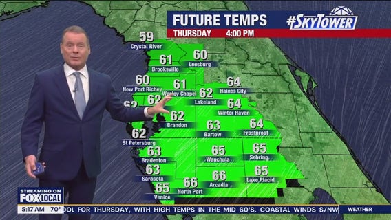 Tampa weather | Rain ahead of colder temperatures