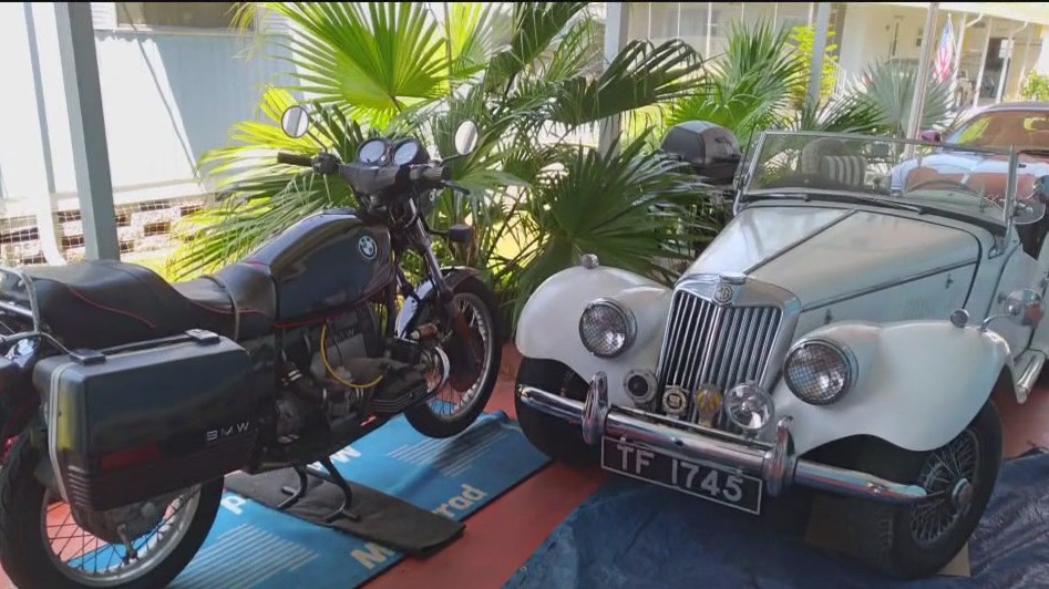 1954 MGTF & 1983 BMW w/sidecar