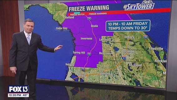 Parts of Florida under a freeze warning