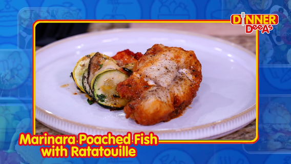 Dinner DeeAs: Marinara Poached Fish with Ratatouille