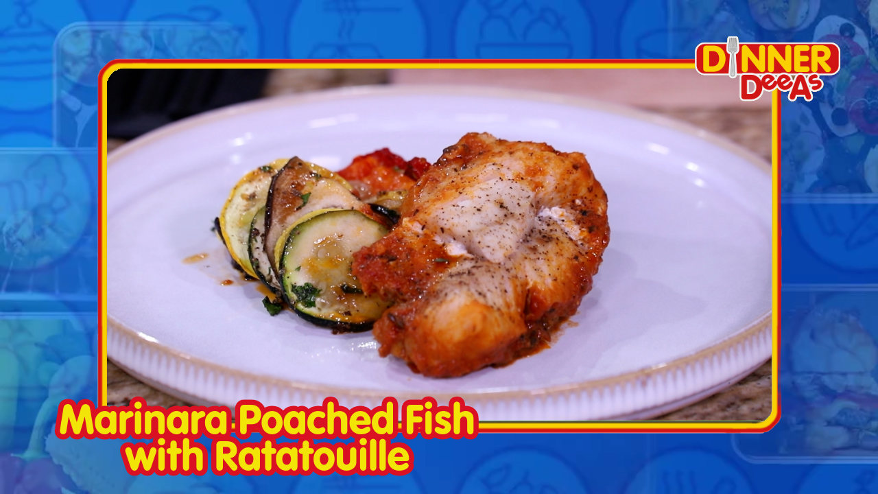 Dinner DeeAs: Marinara Poached Fish with Ratatouille