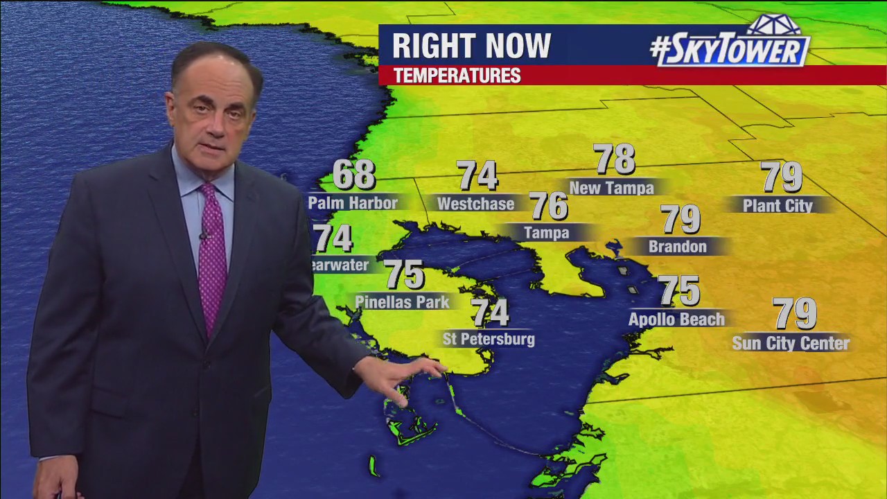 Tampa weather | Cloudy conditions, light winds