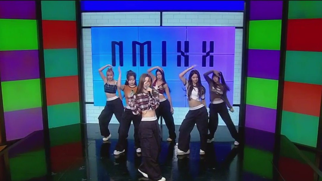 K-pop group NMIXX performs ?Love Me Like This? on GDNY