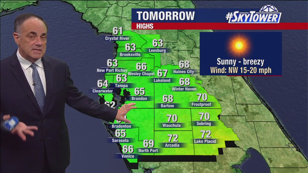 Tampa weather | Cool temperatures in Bay Area