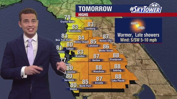Tampa weather | Temperatures in the 60's overnight