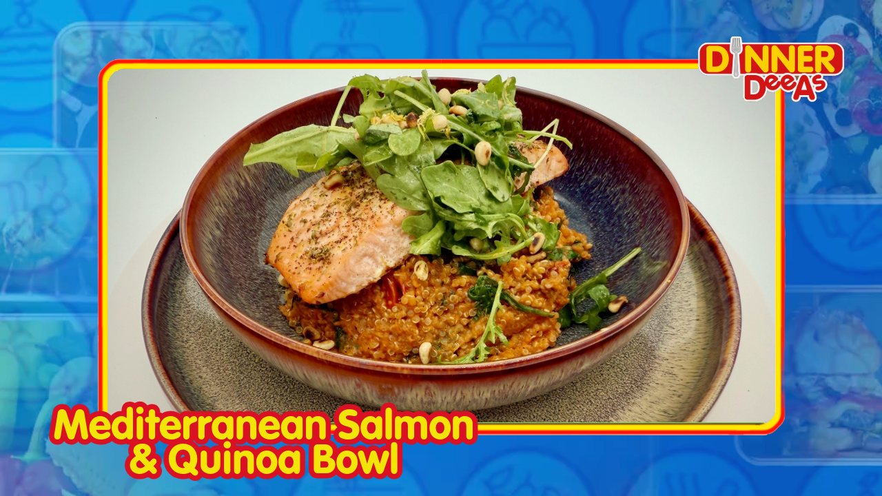 Dinner DeeAs: Mediterranean Salmon & Quinoa Bowl