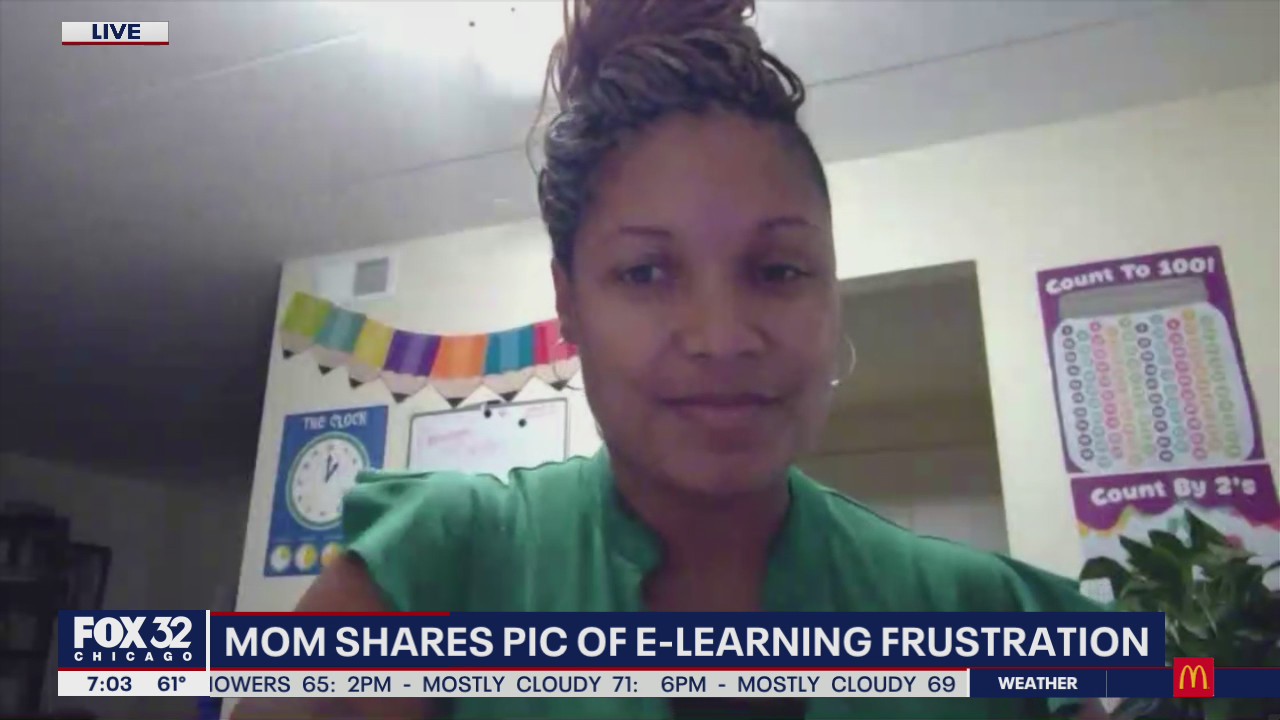 Chicago mom's picture showing the struggles of e-learning goes viral