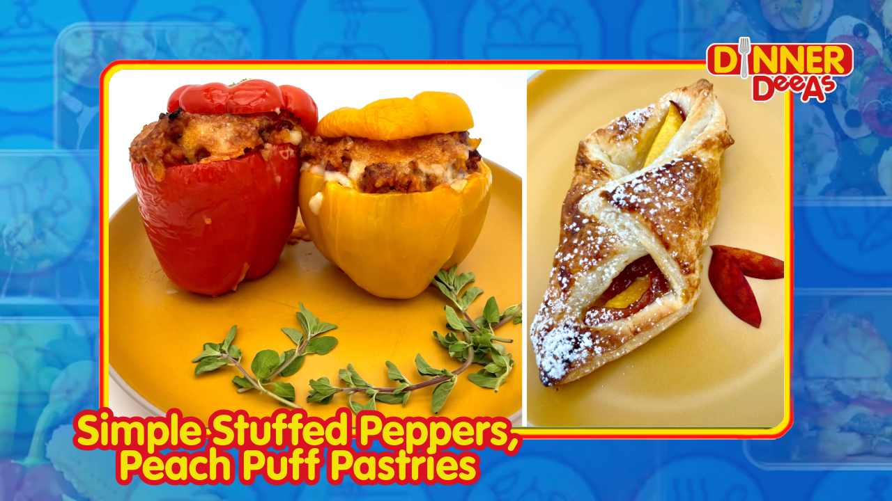Dinner DeeAs: Simple Stuffed Peppers,  Peach Puff Pastries