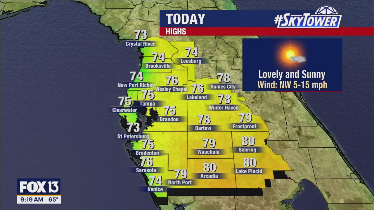 Tampa weather | Sunny and comfortable temps