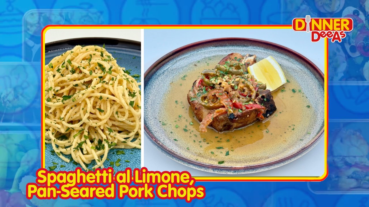 Dinner DeeAs: Spaghetti al Limone, Pan-Seared Pork Chops