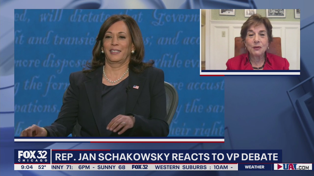 Rep. Jan Schakowsky reacts to vice presidential debate