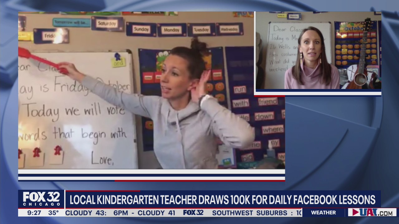 Local kindergarten teacher captivates thousands with daily Facebook lessons