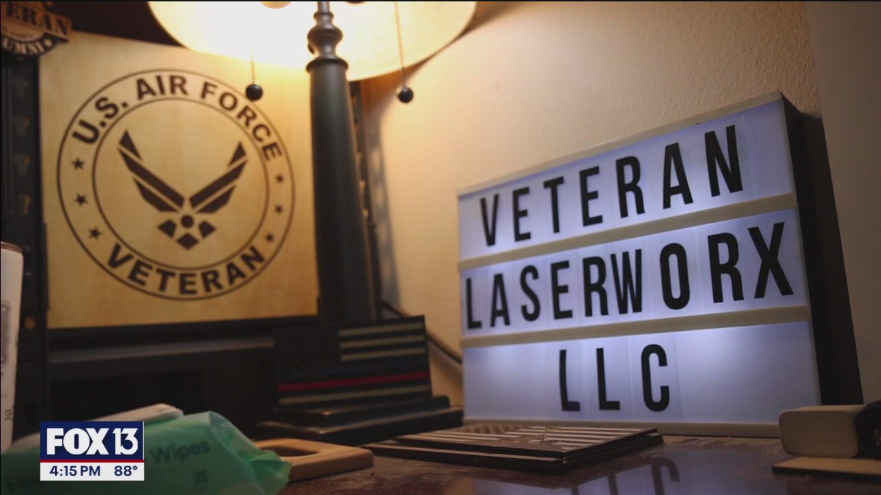 Air Force veteran shares artistic talent through personalized plaques and signs
