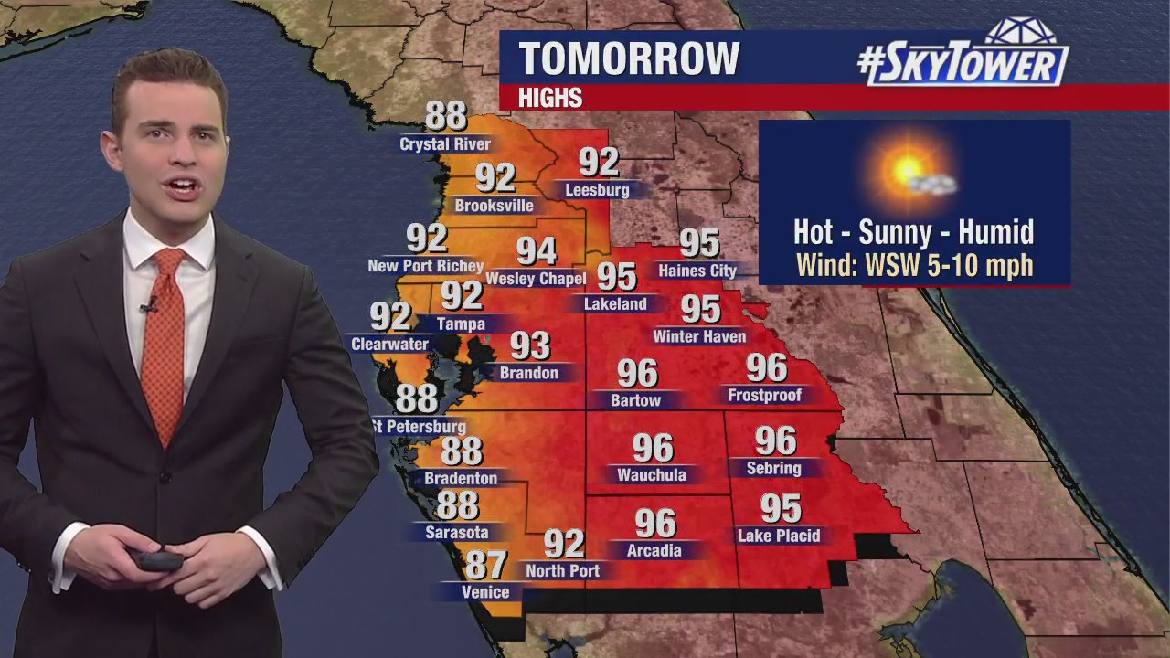 Tampa weather | Heat continue to climb on Monday