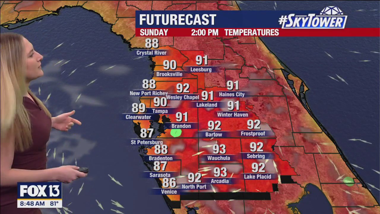 Tampa weather | Temps continue warming on Sunday