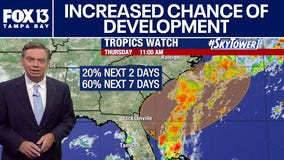NHC gives potential tropical disturbance increased chance of development