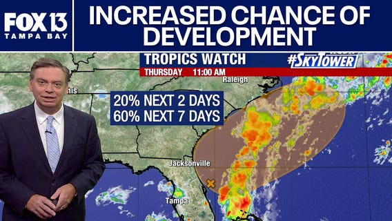 NHC gives potential tropical disturbance increased chance of development