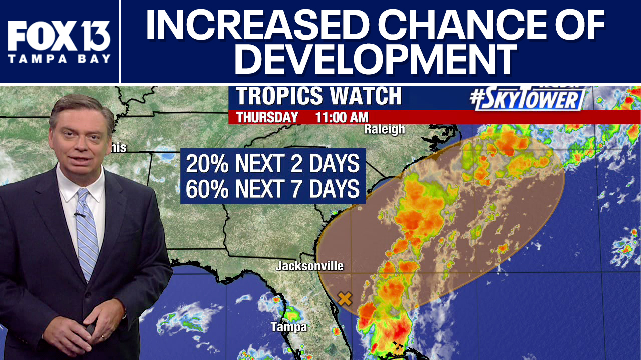 NHC gives potential tropical disturbance increased chance of development