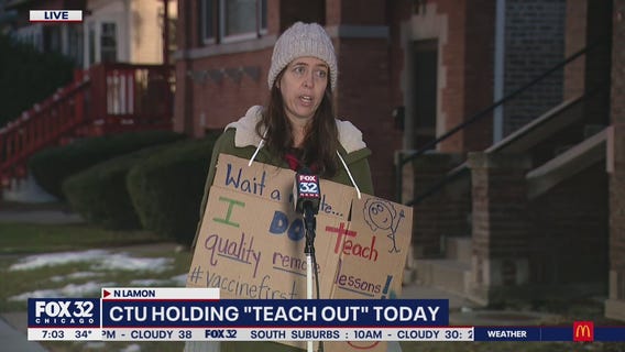 CTU members hold "teach out" demonstration in protest of CPS reopening plan