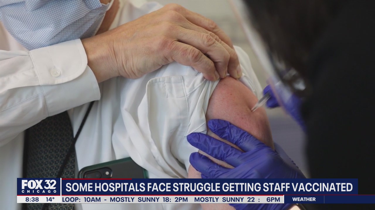 Some hospitals face struggle in getting staff vaccinated