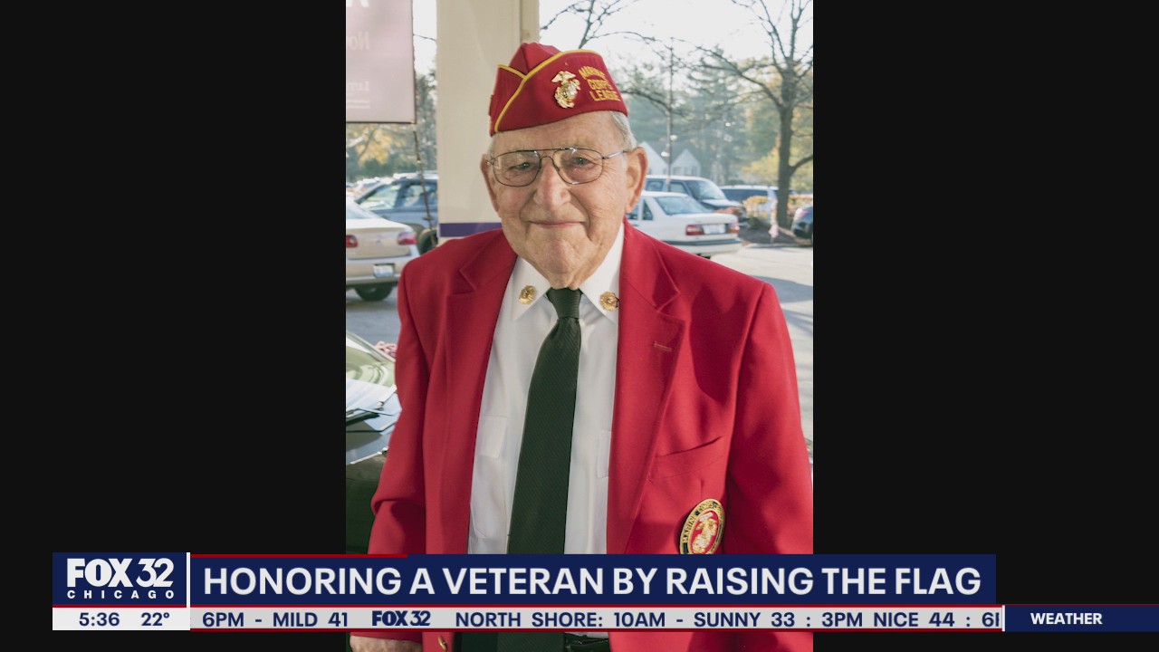 Late WWII veteran honored by the raising of the flag all across the world